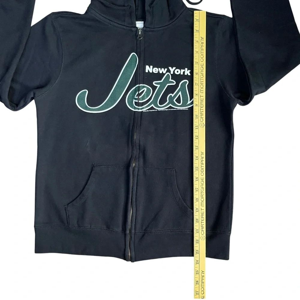 New York Jets Football Team Full Zip Hoodie Sweatshirt Womens Medium Black NFL - Picture 11 of 14
